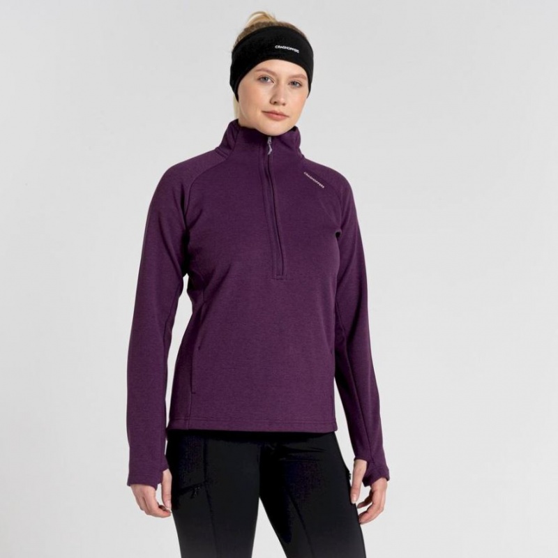 Craghoppers Dynamic Pro Half Zip Fleecegensere Dame Lilla | 2593VXWOQ