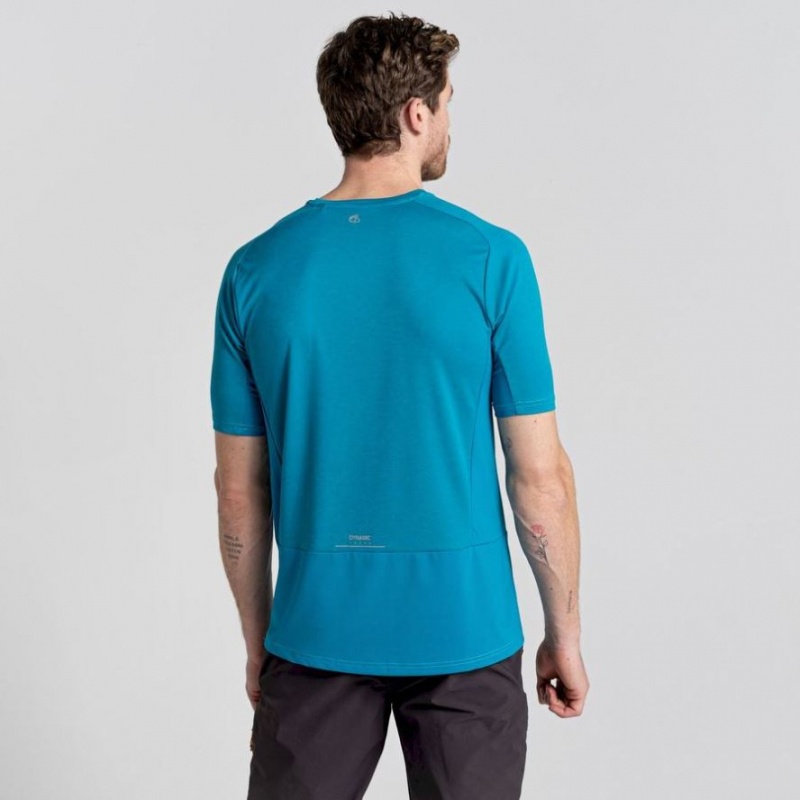 Craghoppers Dynamic Pro Kort Sleeve T-skjorte Herre Blå | 2175KVZTR