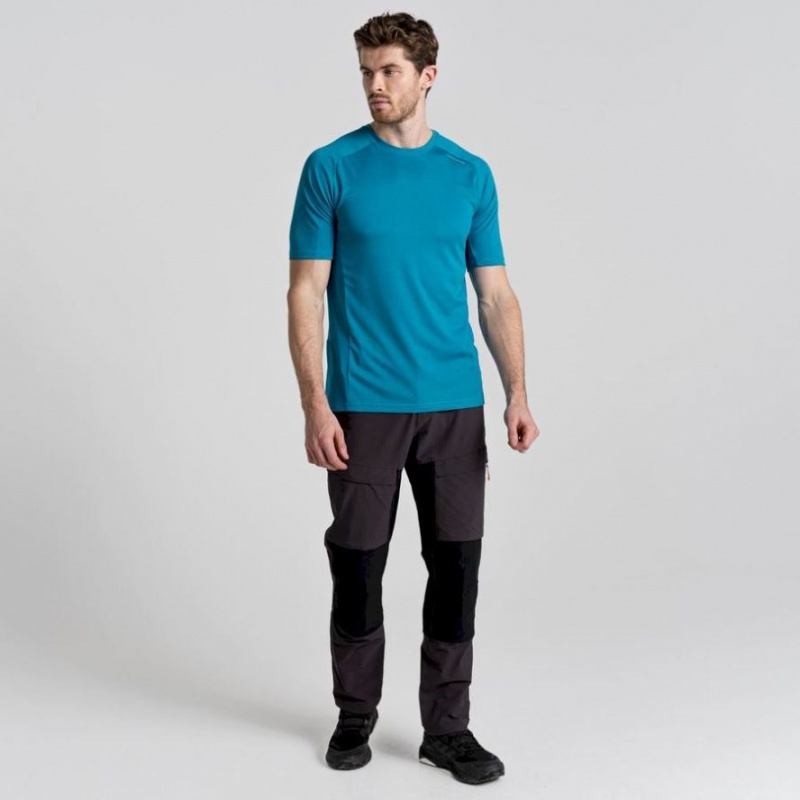 Craghoppers Dynamic Pro Kort Sleeve T-skjorte Herre Blå | 2175KVZTR