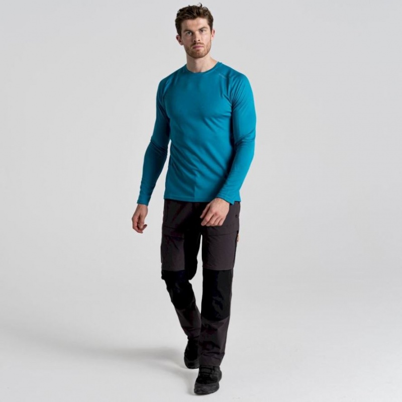 Craghoppers Dynamic Pro Long Sleeve T-skjorte Herre Blå | 4139UGPHI