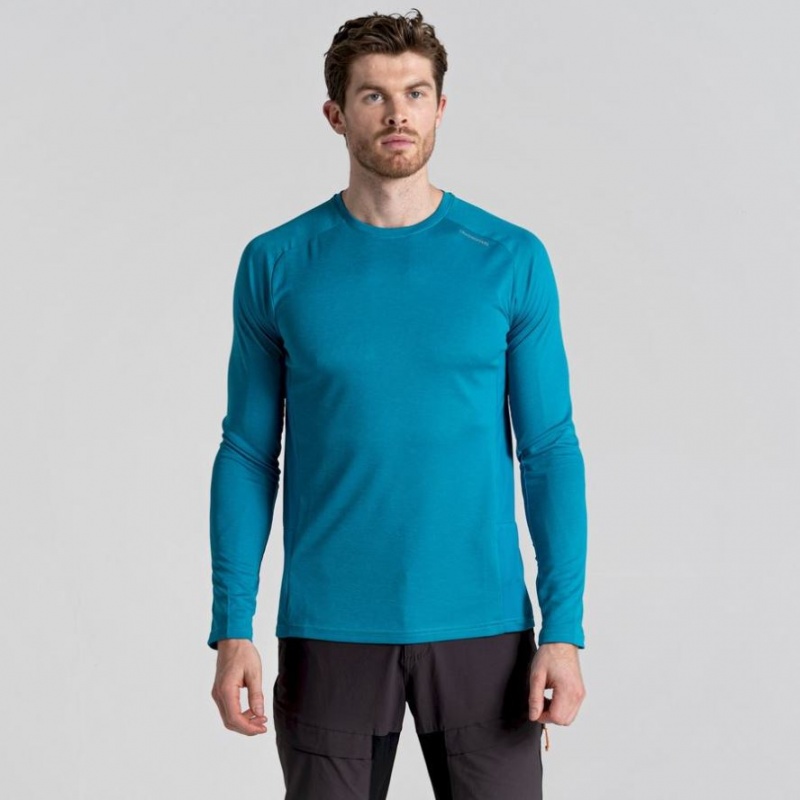 Craghoppers Dynamic Pro Long Sleeve T-skjorte Herre Blå | 4139UGPHI