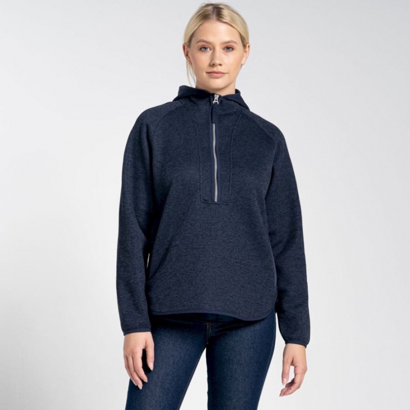 Craghoppers Elena Half Zip Hettegensere Dame Marineblå | 5943SXPMK