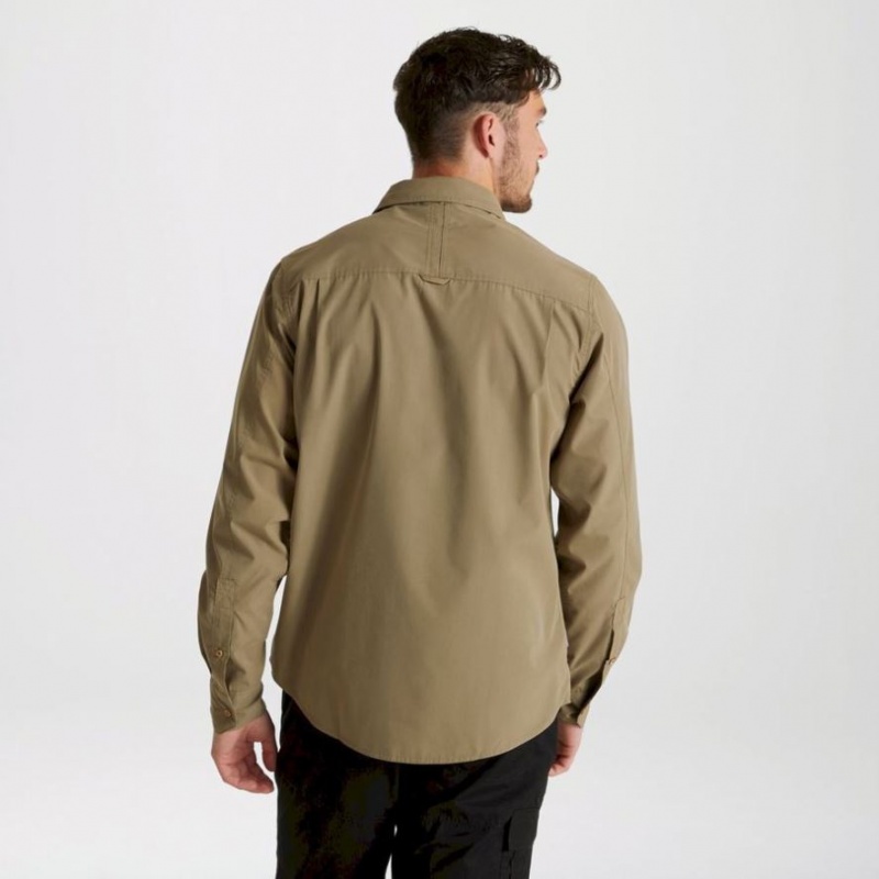 Craghoppers Expert Kiwi Long Sleeve Skjorte Herre Khaki | 0293JKEOU