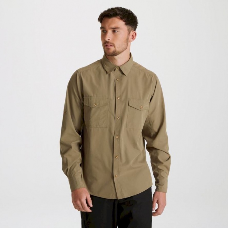 Craghoppers Expert Kiwi Long Sleeve Skjorte Herre Khaki | 0293JKEOU