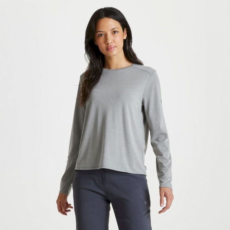 Craghoppers First Layer Long Sleeve T-skjorte Dame Grå | 3819MVPRQ