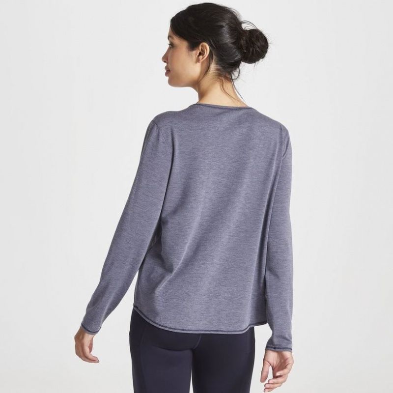 Craghoppers First Layer Long Sleeve T-skjorte Dame Marineblå | 5234FLOJD