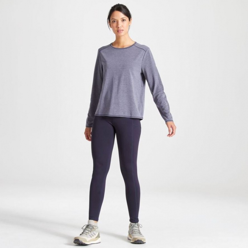 Craghoppers First Layer Long Sleeve T-skjorte Dame Marineblå | 5234FLOJD