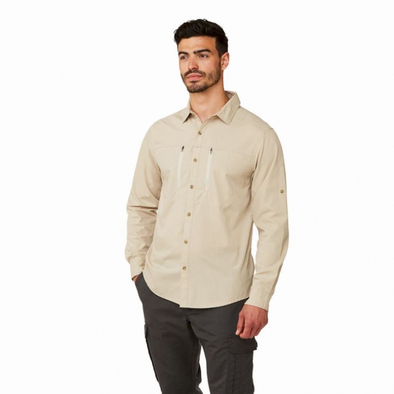 Craghoppers Kiwi Boulder Long Sleeve Skjorte Herre Beige | 6389QGKFH