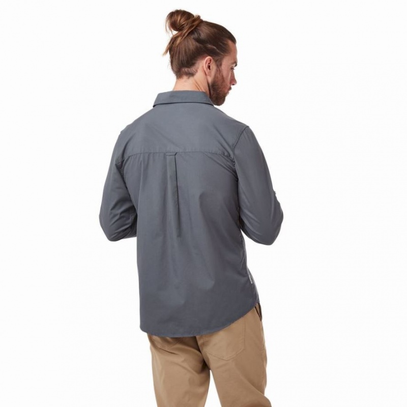 Craghoppers Kiwi Boulder Long Sleeve Skjorte Herre Blå | 3785VEYKX