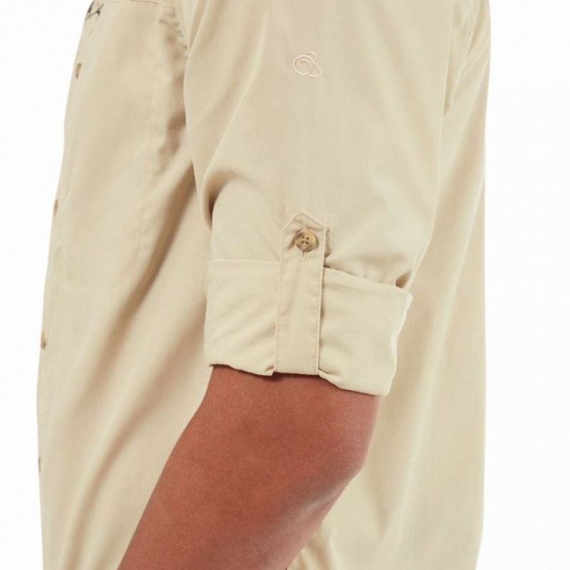 Craghoppers Kiwi Boulder Long Sleeve Skjorte Herre Beige | 6820MFHUX