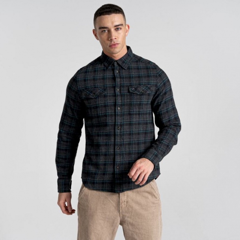 Craghoppers Kiwi IV Long Sleeve Check Skjorte Herre Svarte | 2075EPSJK