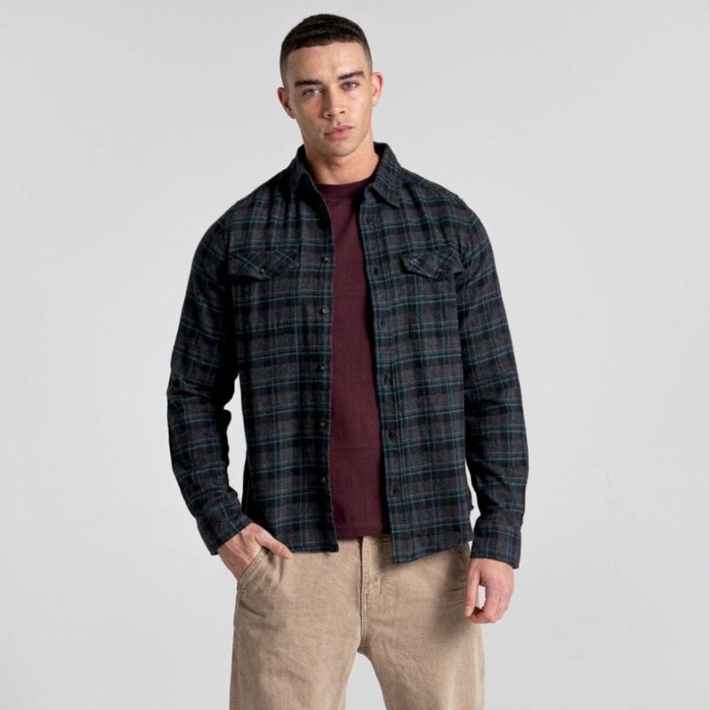 Craghoppers Kiwi IV Long Sleeve Check Skjorte Herre Svarte | 2075EPSJK