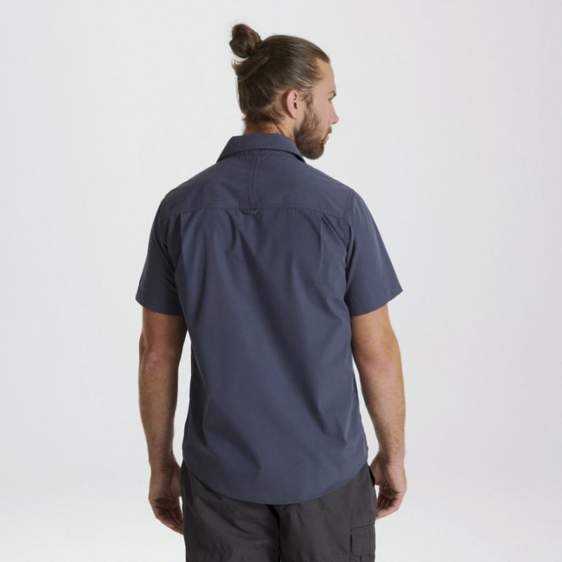 Craghoppers Kiwi Kort Sleeve Skjorte Herre Marineblå | 7409UWJRH