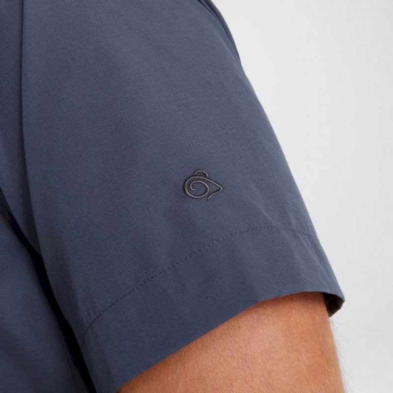 Craghoppers Kiwi Kort Sleeve Skjorte Herre Marineblå | 7409UWJRH