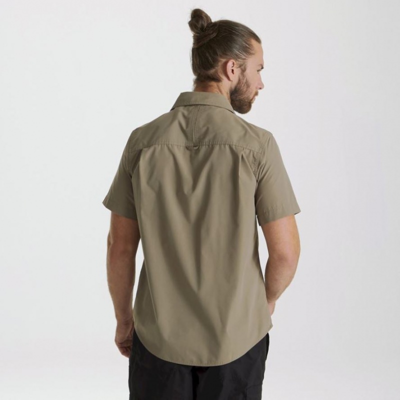 Craghoppers Kiwi Kort Sleeve Skjorte Herre Olivengrønne | 4527QMXWB