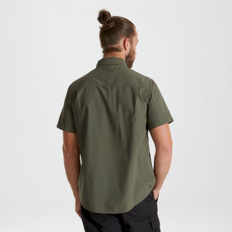 Craghoppers Kiwi Kort Sleeve Skjorte Herre Olivengrønne | 8057LIFEX