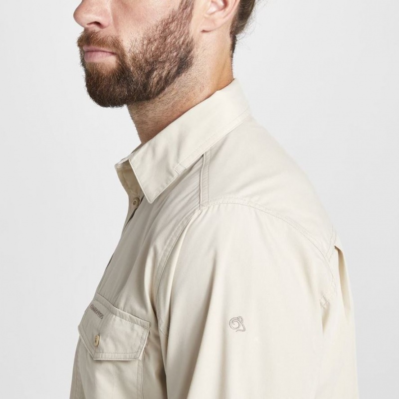 Craghoppers Kiwi Long Sleeve Skjorte Herre Beige | 2536LNBQT