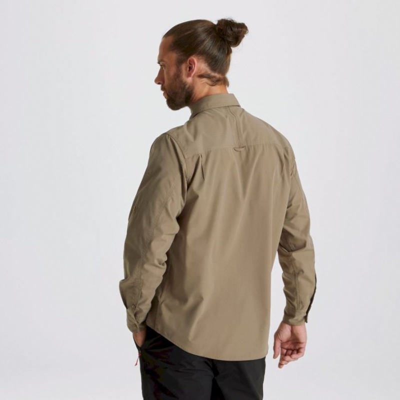 Craghoppers Kiwi Long Sleeve Skjorte Herre Khaki | 2987QETMD