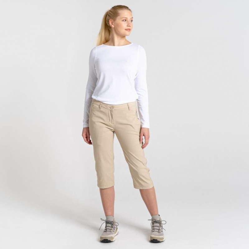 Craghoppers Kiwi Pro II Crop Bukse Dame Beige | 8925JYLKS