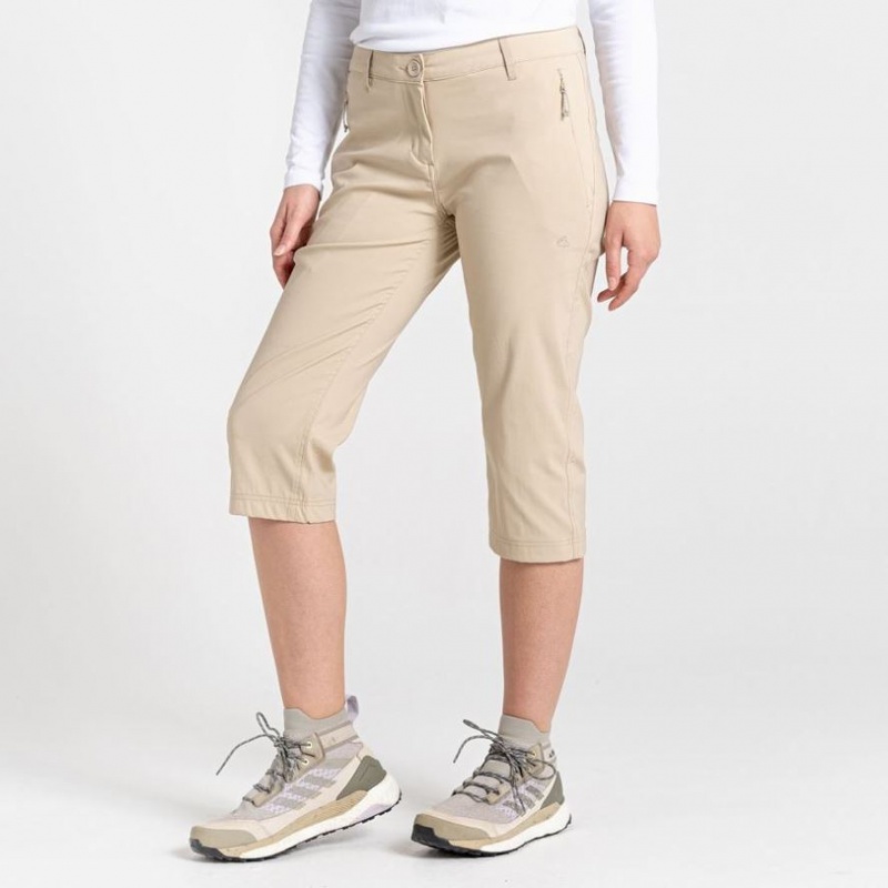 Craghoppers Kiwi Pro II Crop Bukse Dame Beige | 8925JYLKS