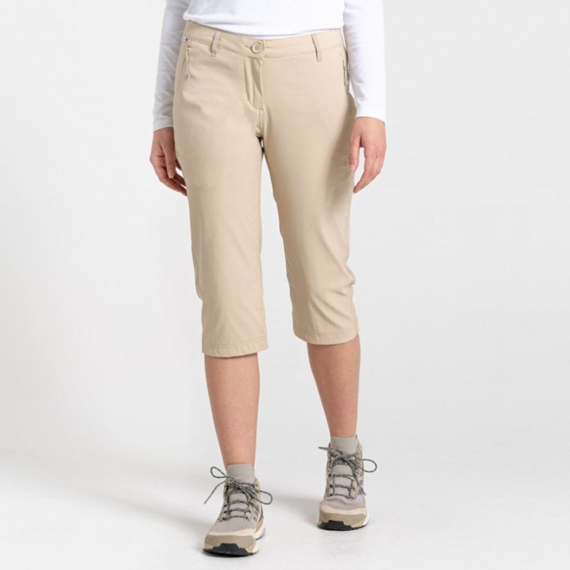 Craghoppers Kiwi Pro II Crop Bukse Dame Beige | 8925JYLKS