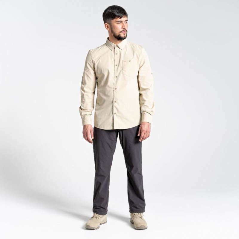 Craghoppers Kiwi Ridge Long Sleeve Skjorte Herre Beige | 5870EMDBF