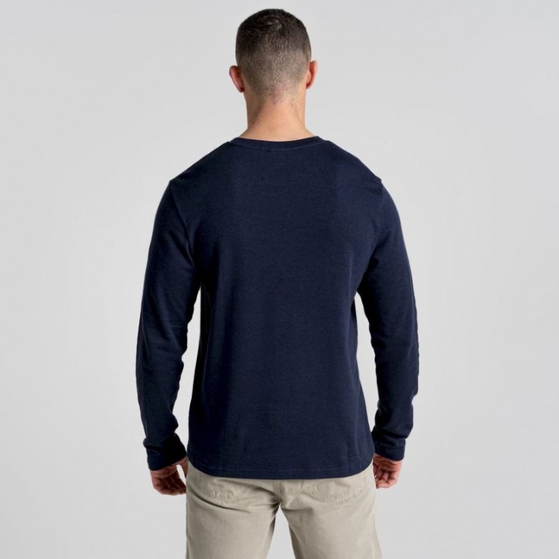 Craghoppers Latherton Long Sleeve T-skjorte Herre Marineblå | 7821CJKRD