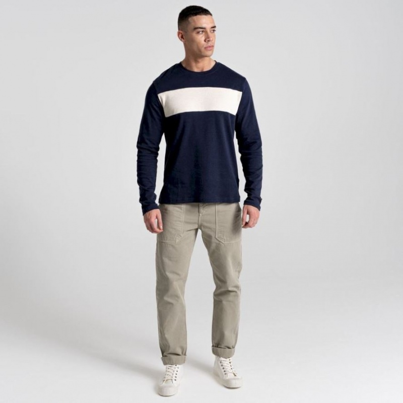 Craghoppers Latherton Long Sleeve T-skjorte Herre Marineblå | 7821CJKRD