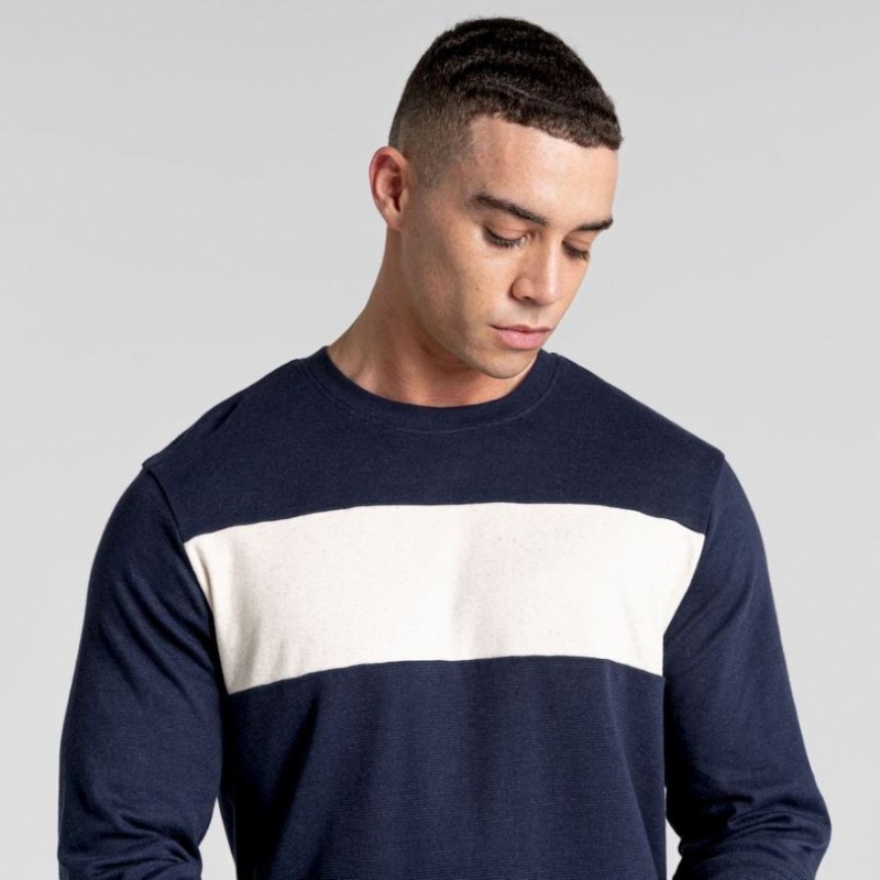 Craghoppers Latherton Long Sleeve T-skjorte Herre Marineblå | 7821CJKRD