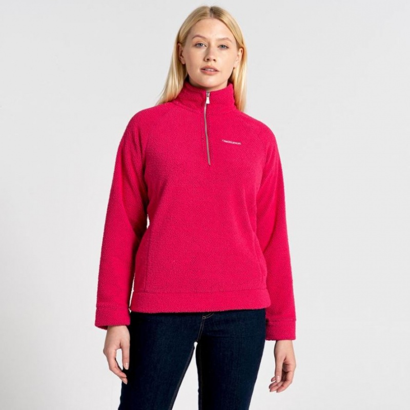 Craghoppers Lilian Half Zip Fleecegensere Dame Rosa | 6593VWYUE