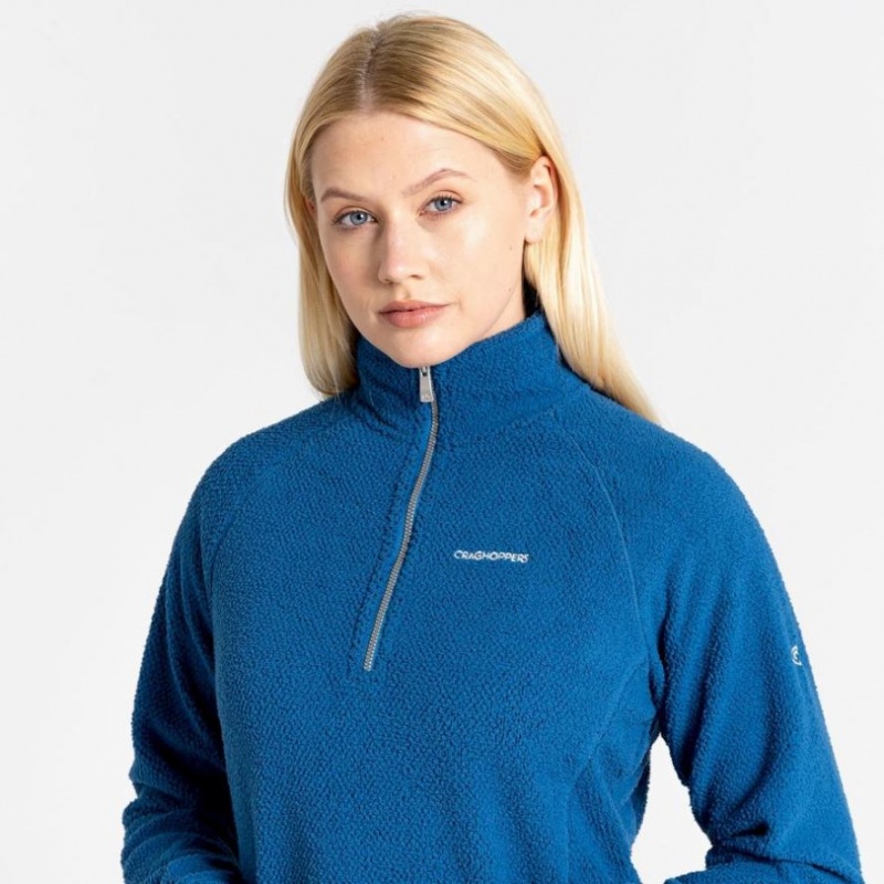 Craghoppers Lilian Half Zip Fleecegensere Dame Blå | 6915ODEPB