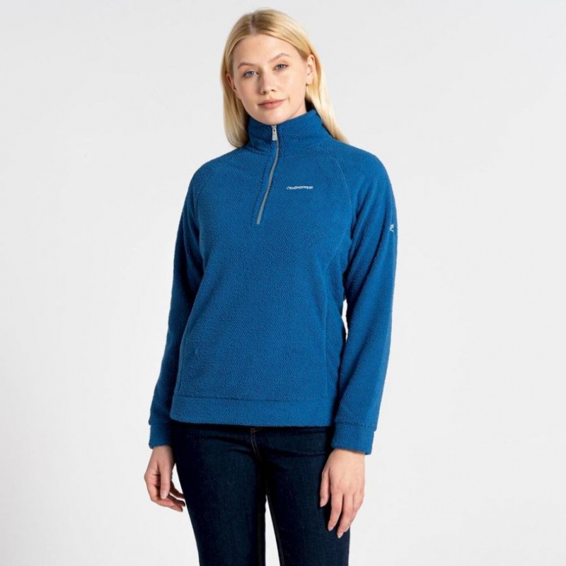 Craghoppers Lilian Half Zip Fleecegensere Dame Blå | 6915ODEPB