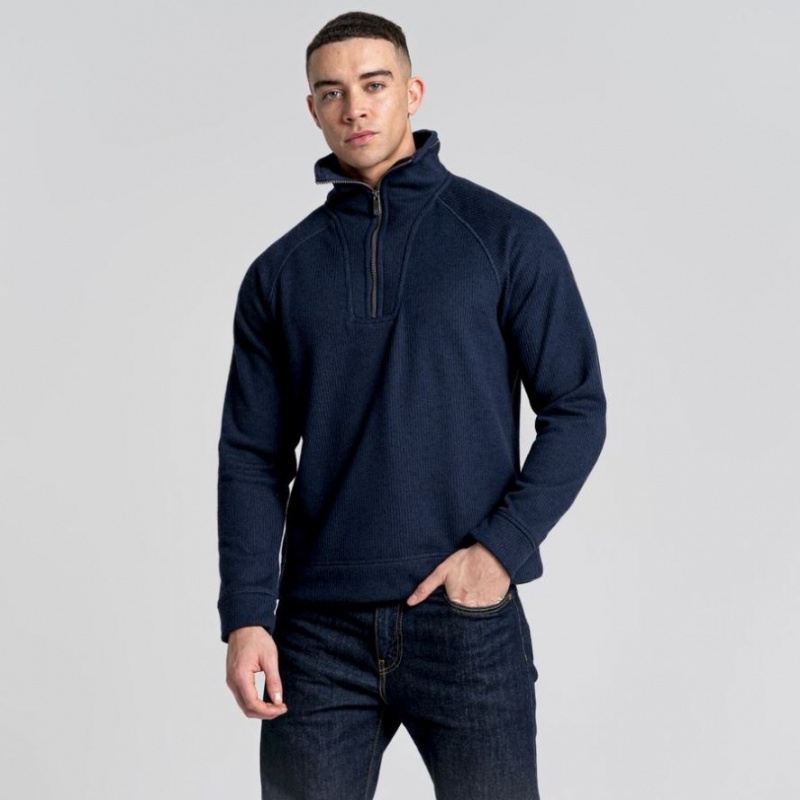 Craghoppers Logan Half Zip Fleecegensere Herre Marineblå | 8093SZJXR