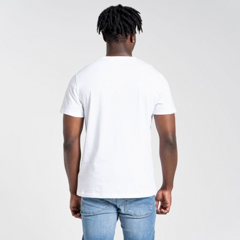 Craghoppers Lugo Kort Sleeve T-skjorte Herre Hvite | 3849VZMDK