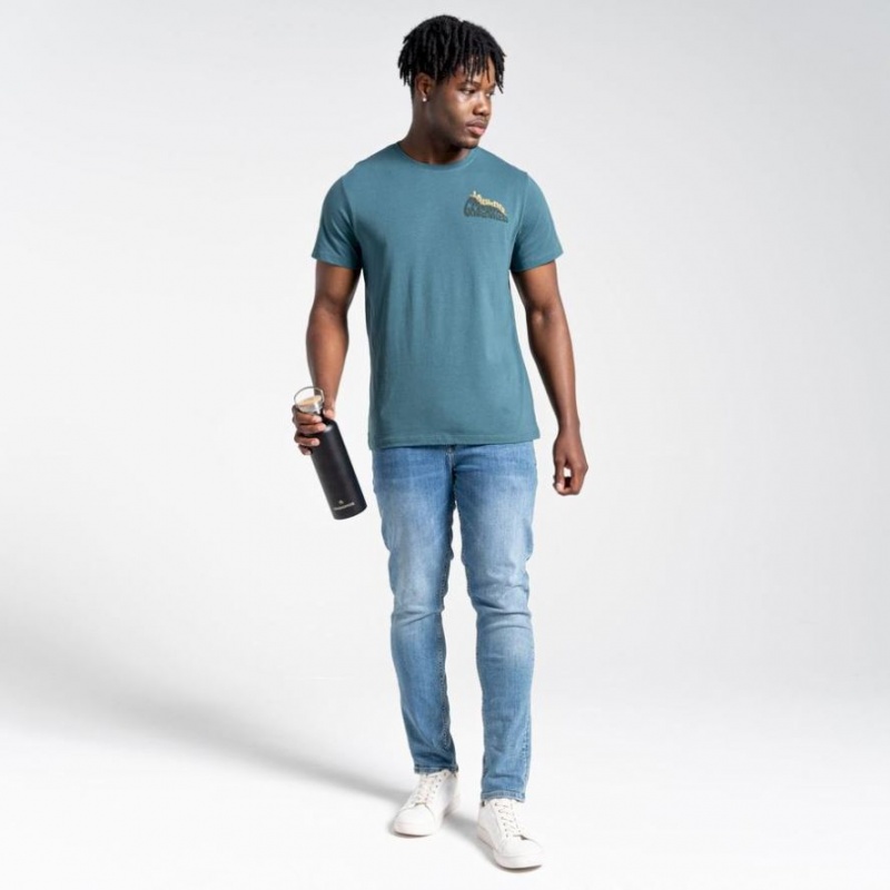 Craghoppers Lugo Kort Sleeve T-skjorte Herre Turkis | 6853AEZUX