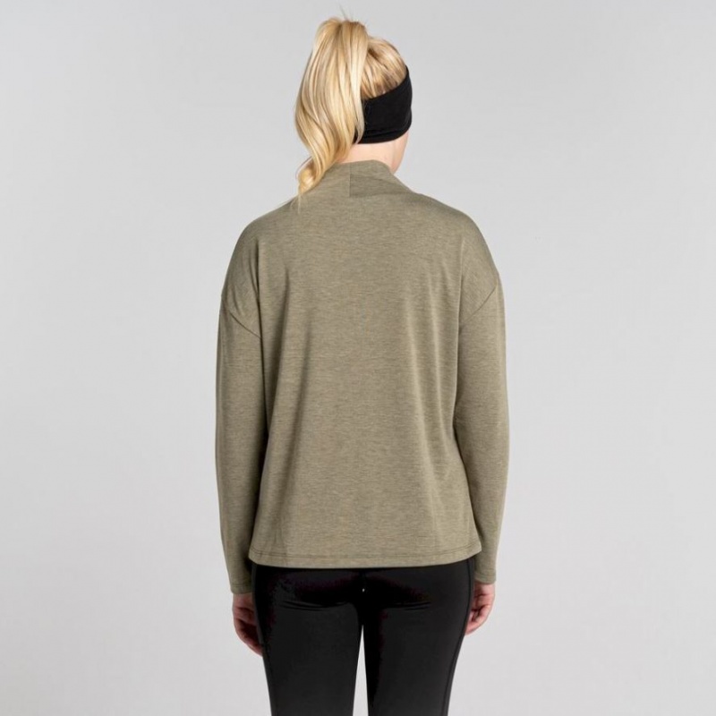 Craghoppers Meridan Long Sleeve T-skjorte Dame Olivengrønne | 0938YWGMF