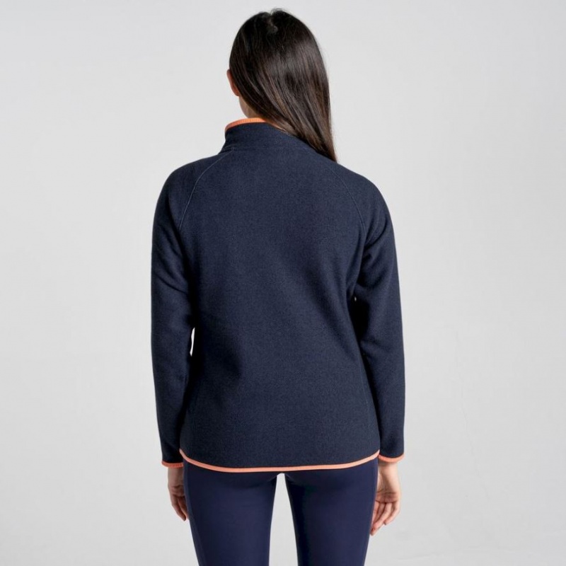 Craghoppers Milia Half Zip Fleecegensere Dame Marineblå | 4258TANDO