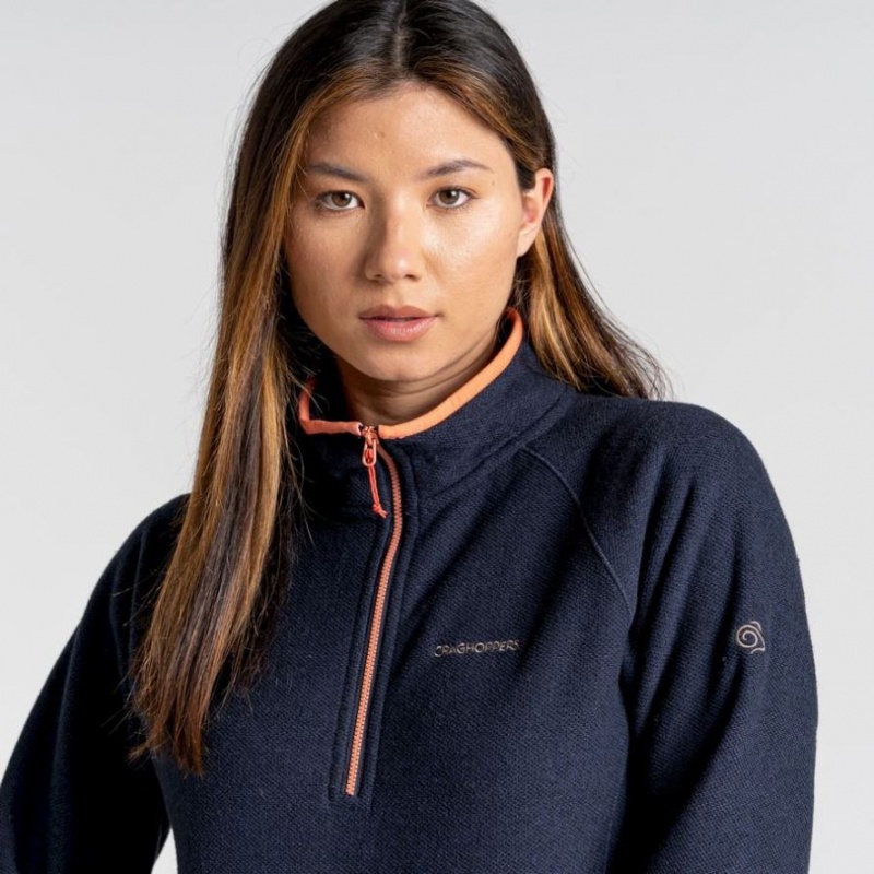 Craghoppers Milia Half Zip Fleecegensere Dame Marineblå | 4258TANDO