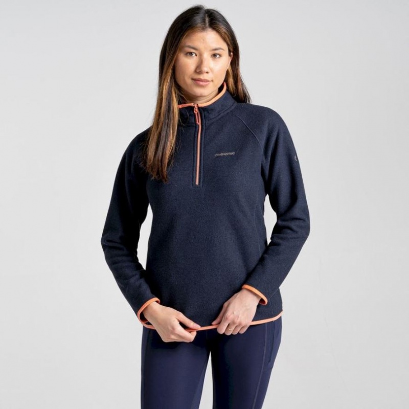 Craghoppers Milia Half Zip Fleecegensere Dame Marineblå | 4258TANDO