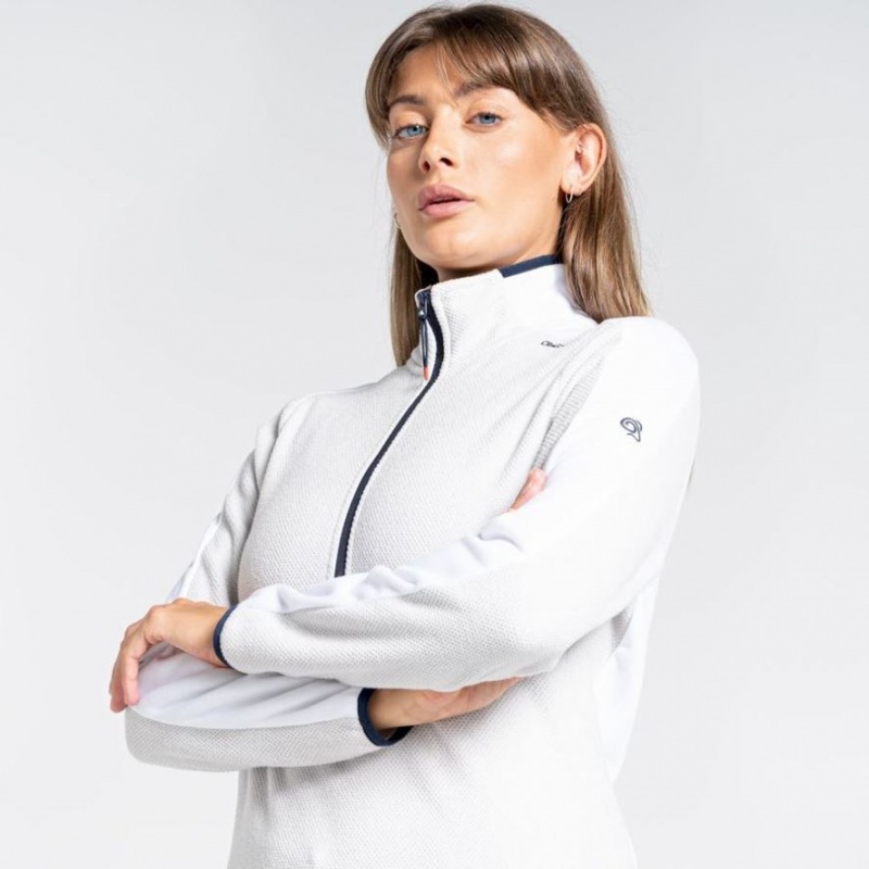 Craghoppers Minerva Half Zip Fleecegensere Dame Hvite | 6075ECDKJ