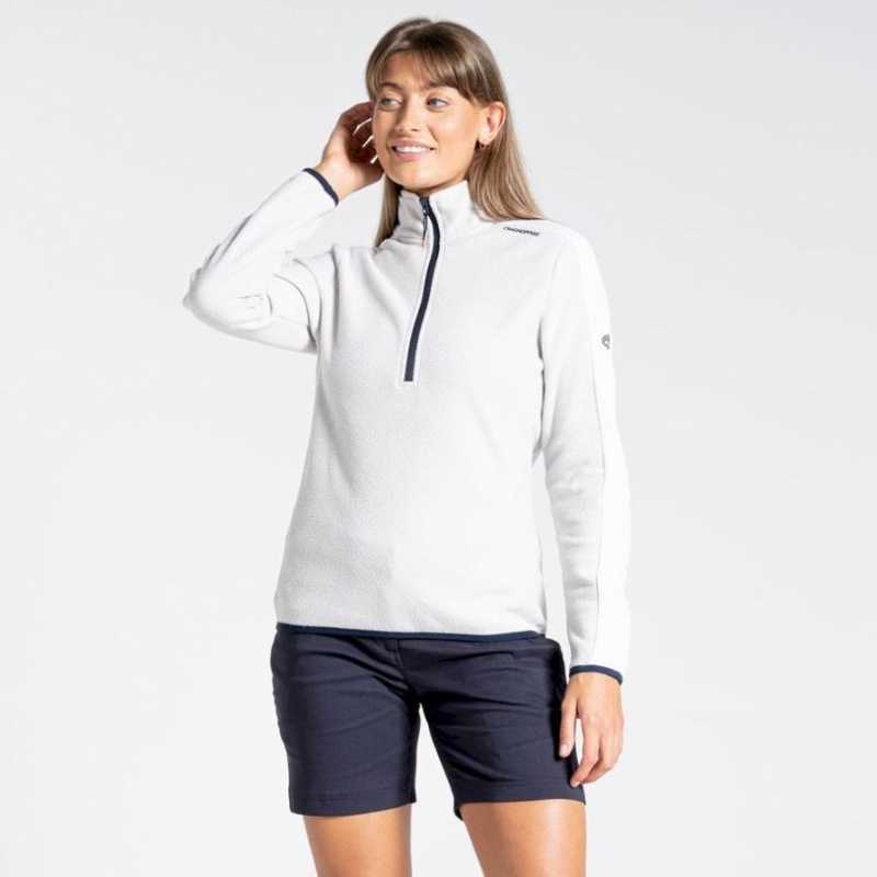 Craghoppers Minerva Half Zip Fleecegensere Dame Hvite | 6075ECDKJ