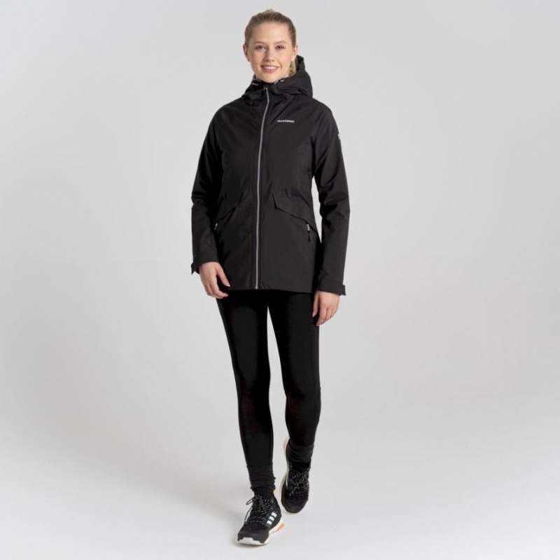 Craghoppers Minola Gore Tex Jakke Dame Svarte | 9753XGHVZ