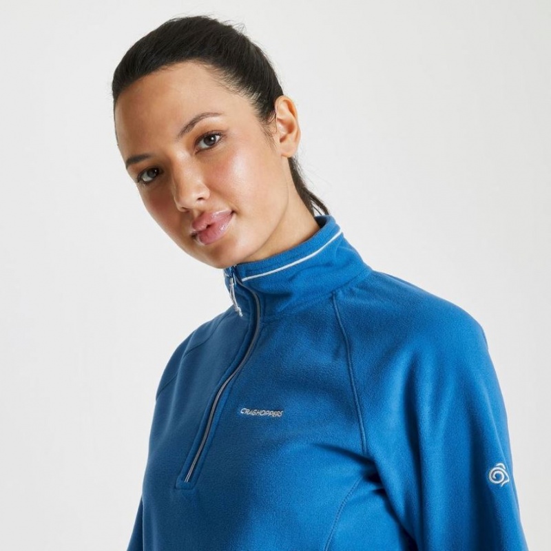 Craghoppers Miska Half Zip Fleecegensere Dame Blå | 1357MAGUB