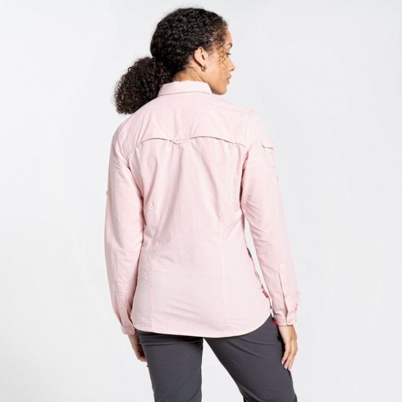 Craghoppers NosiLife Adventure II Long Sleeve Skjorte Dame Rosa | 3416OWGTI