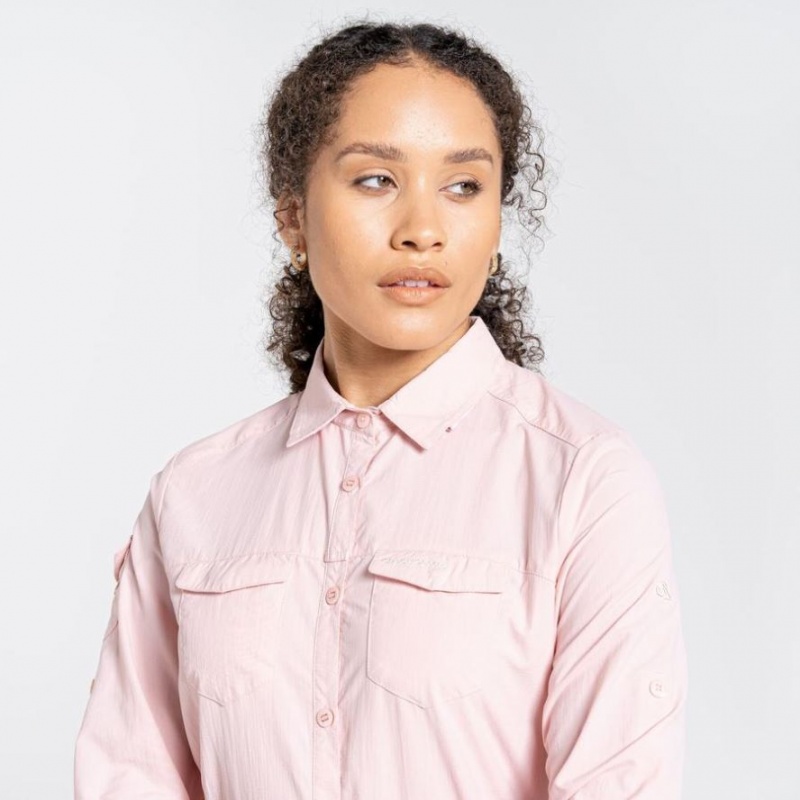 Craghoppers NosiLife Adventure II Long Sleeve Skjorte Dame Rosa | 3416OWGTI