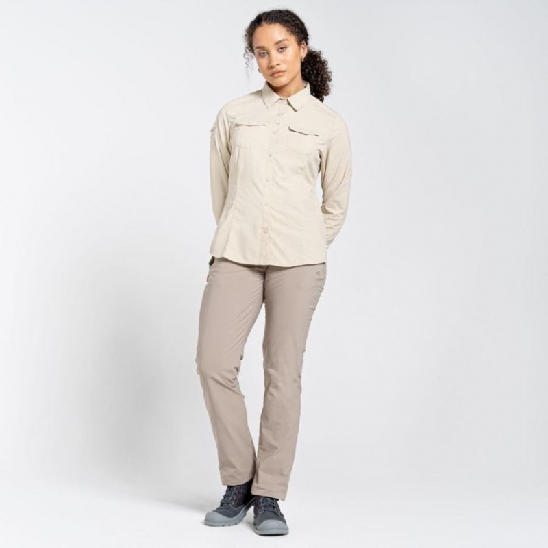 Craghoppers NosiLife Adventure II Long Sleeve Skjorte Dame Khaki | 6137XOIFC