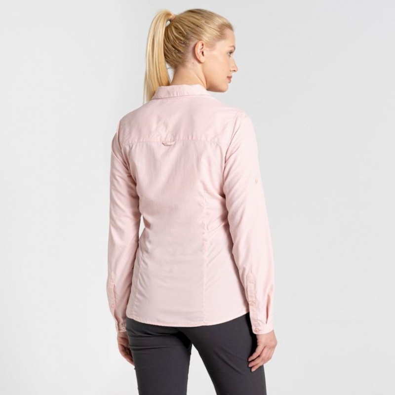 Craghoppers NosiLife Bardo Long Sleeve Skjorte Dame Rosa | 8271SVWCX