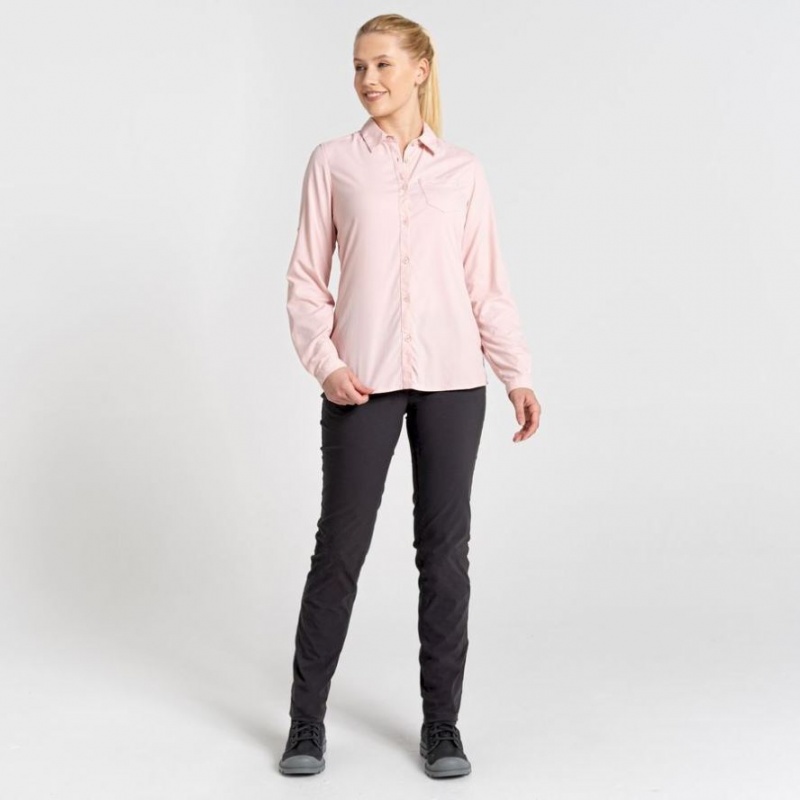 Craghoppers NosiLife Bardo Long Sleeve Skjorte Dame Rosa | 8271SVWCX