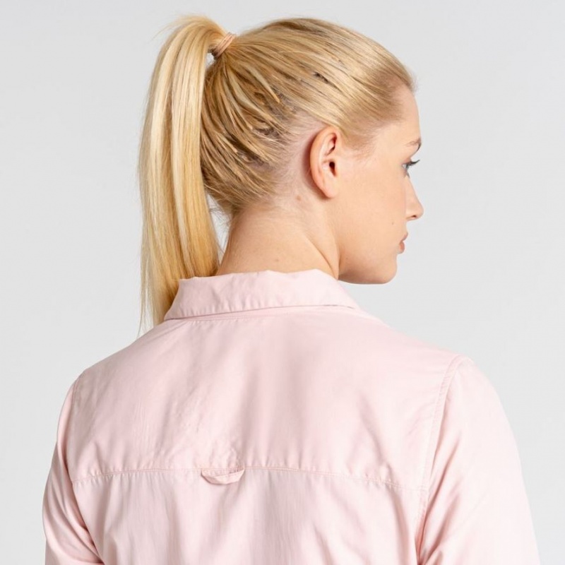 Craghoppers NosiLife Bardo Long Sleeve Skjorte Dame Rosa | 8271SVWCX