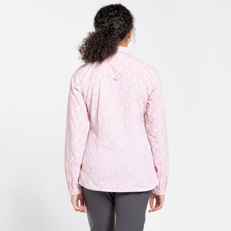 Craghoppers NosiLife Callo Long Sleeve Skjorte Dame Rosa | 0562JNTED